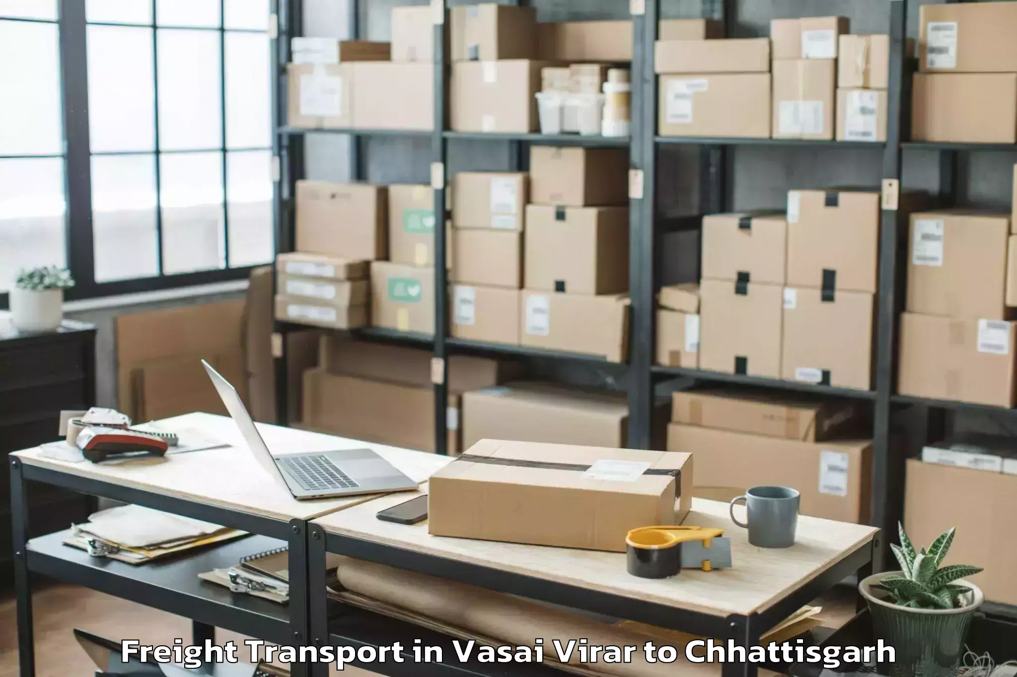 Expert Vasai Virar to Raipur Airport Rpr Freight Transport